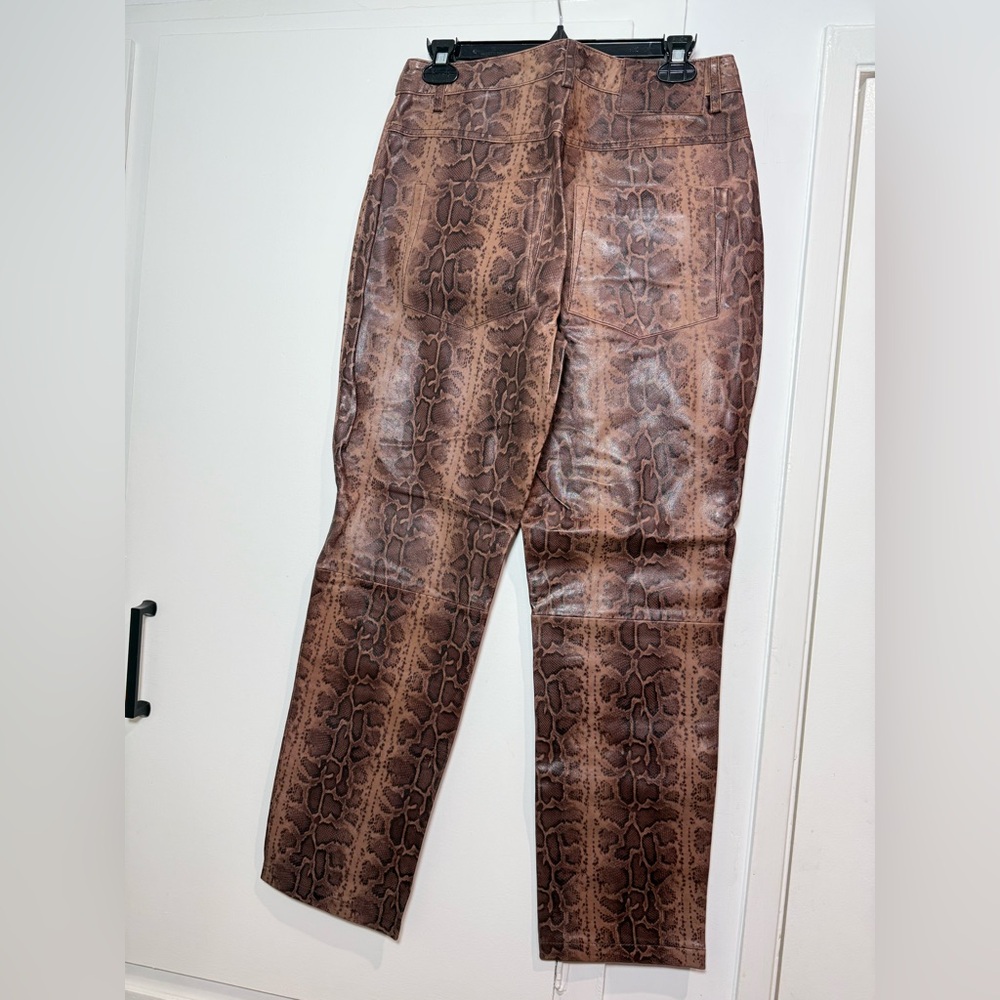 OneTeaspoon Python Leather Trucker Pants - Picture 4 of 5